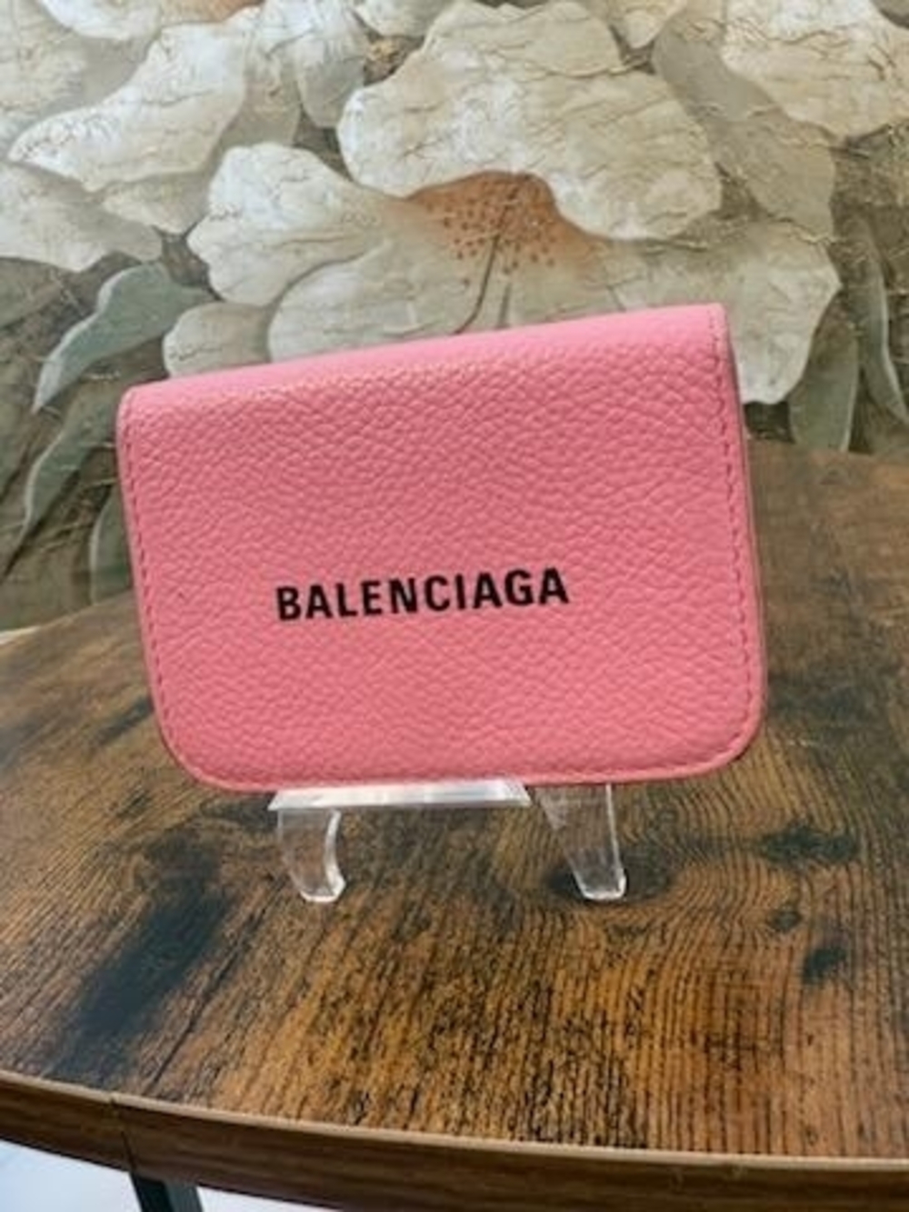 Balenciaga Pink Pebbled Leather Wallet - Picture 10 of 12